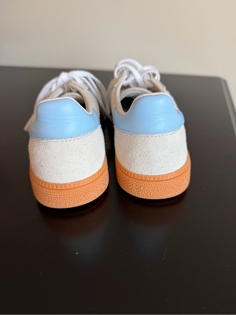 New!! adidas Women’s Spezial Off-White with Light Blue Stripes - Picture 4 of 5